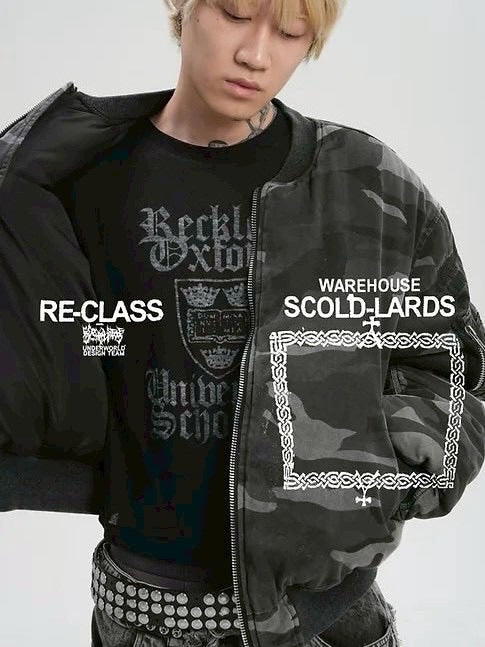 【Reckless Scholars】EVERYDAY BOMBER / 【レックレス スカラーズ】カモフラージュMA1