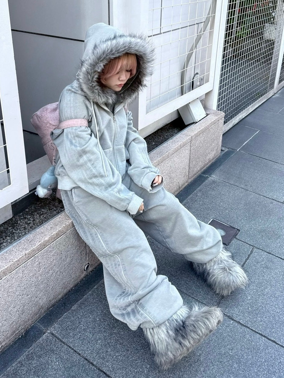 【nmtc +】side line pigment zip up hoodie (2color)