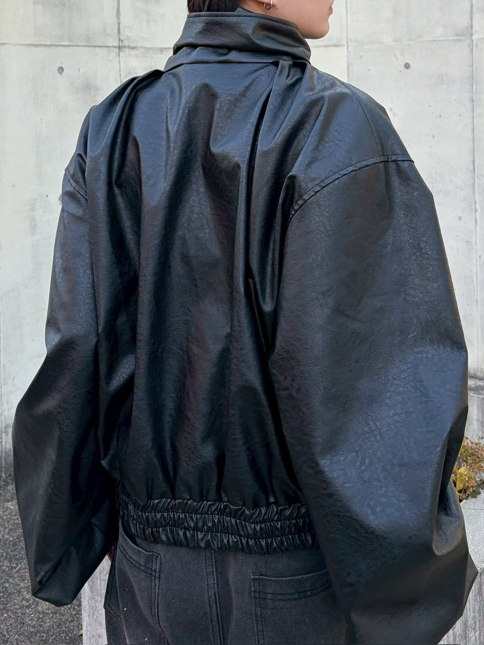 受注制【LUV CODE】high neck leather jacket