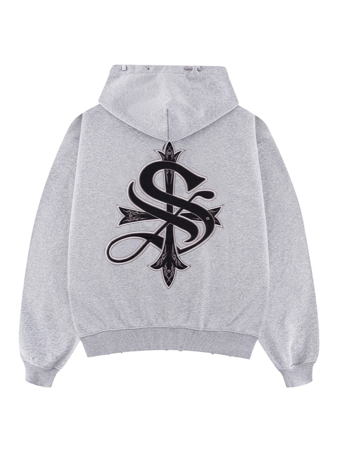 【SUPPLIER】Pierced Tribal Cross Zip Hoodie