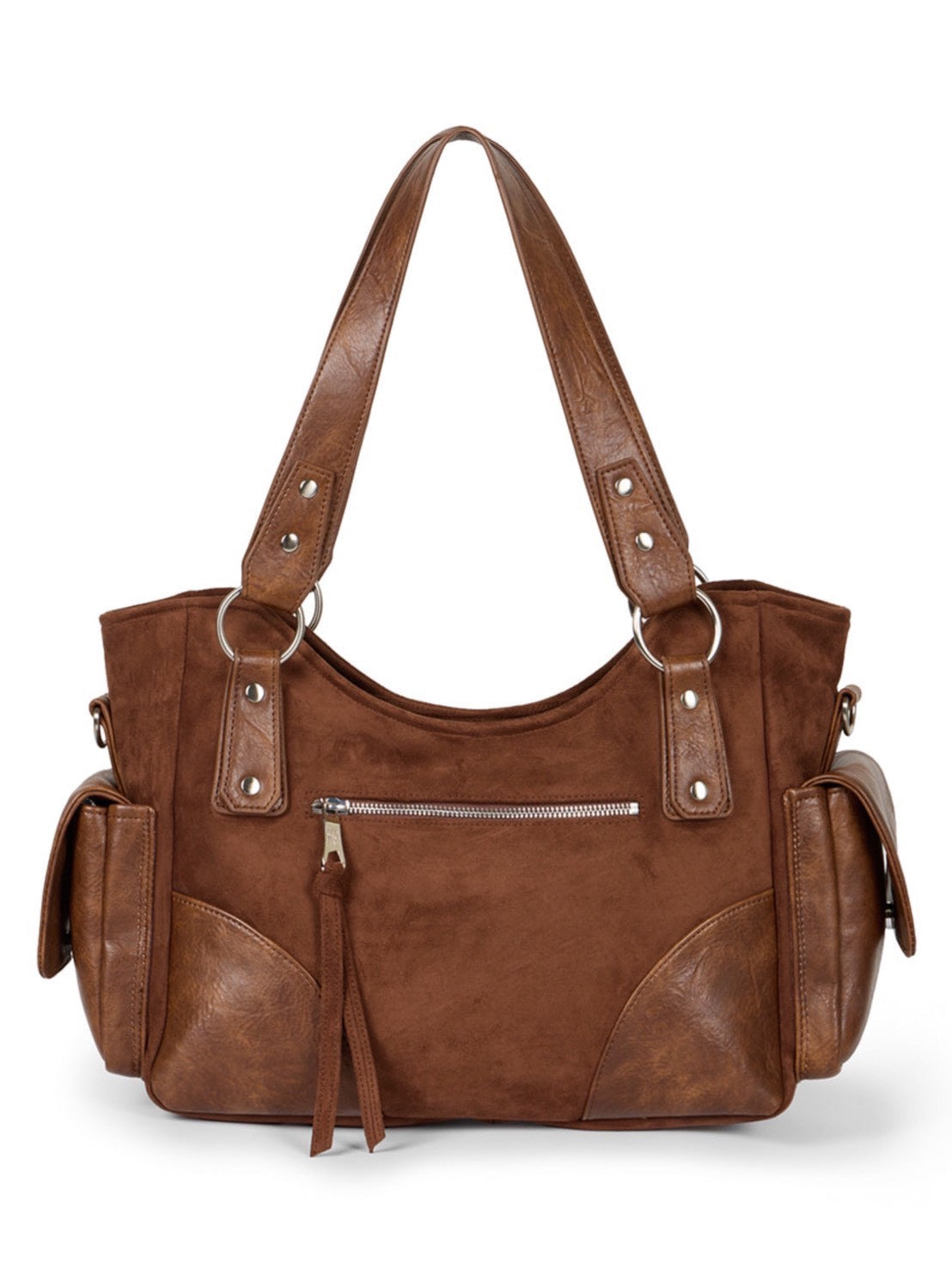 【IUGAMAKARAS】Studded Suede Shoulder Bag