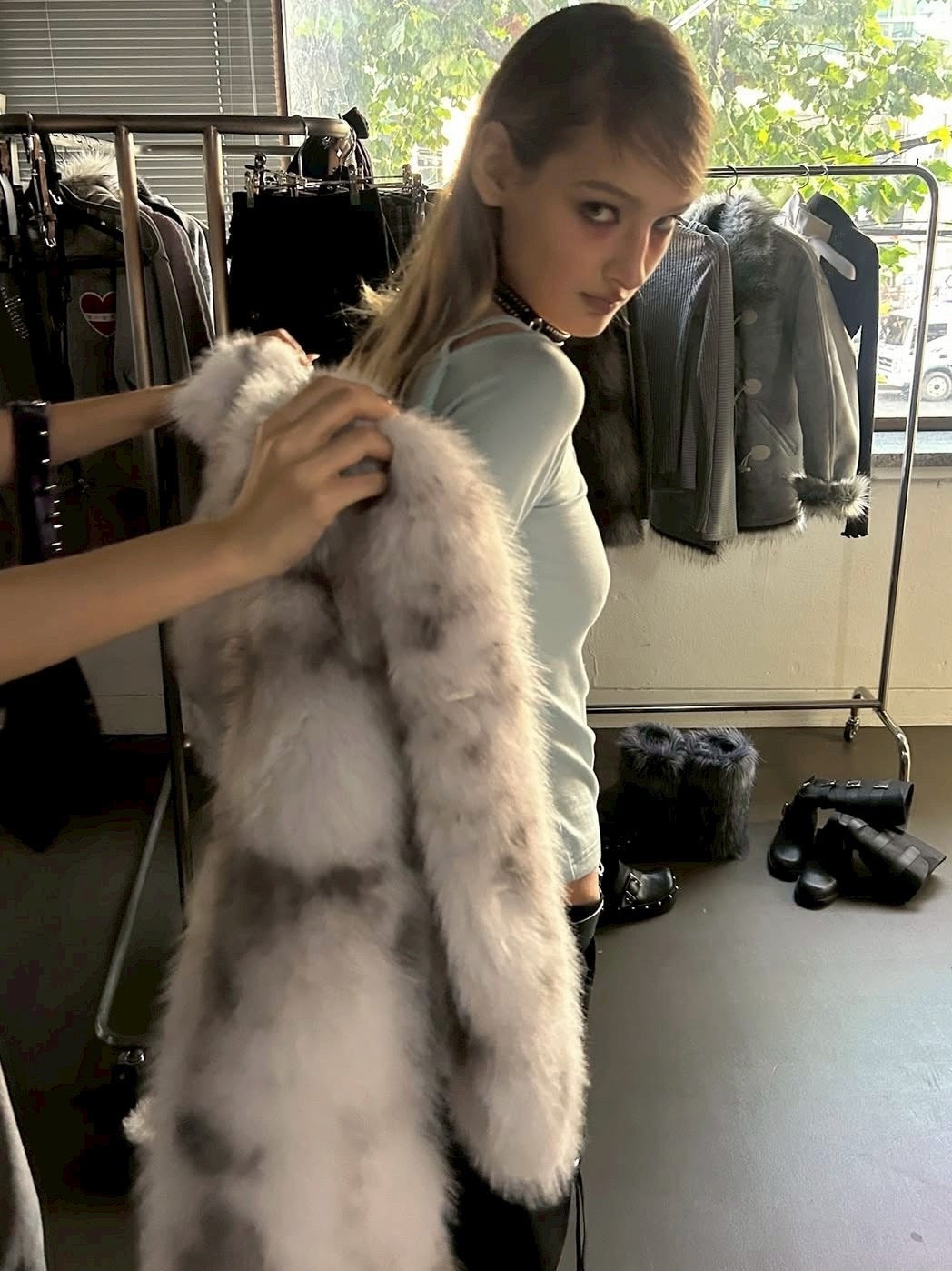 【SETUP‐EXE】FAUX FUR JACKET / 【セットアップエグゼ】ハイネックファージャケット