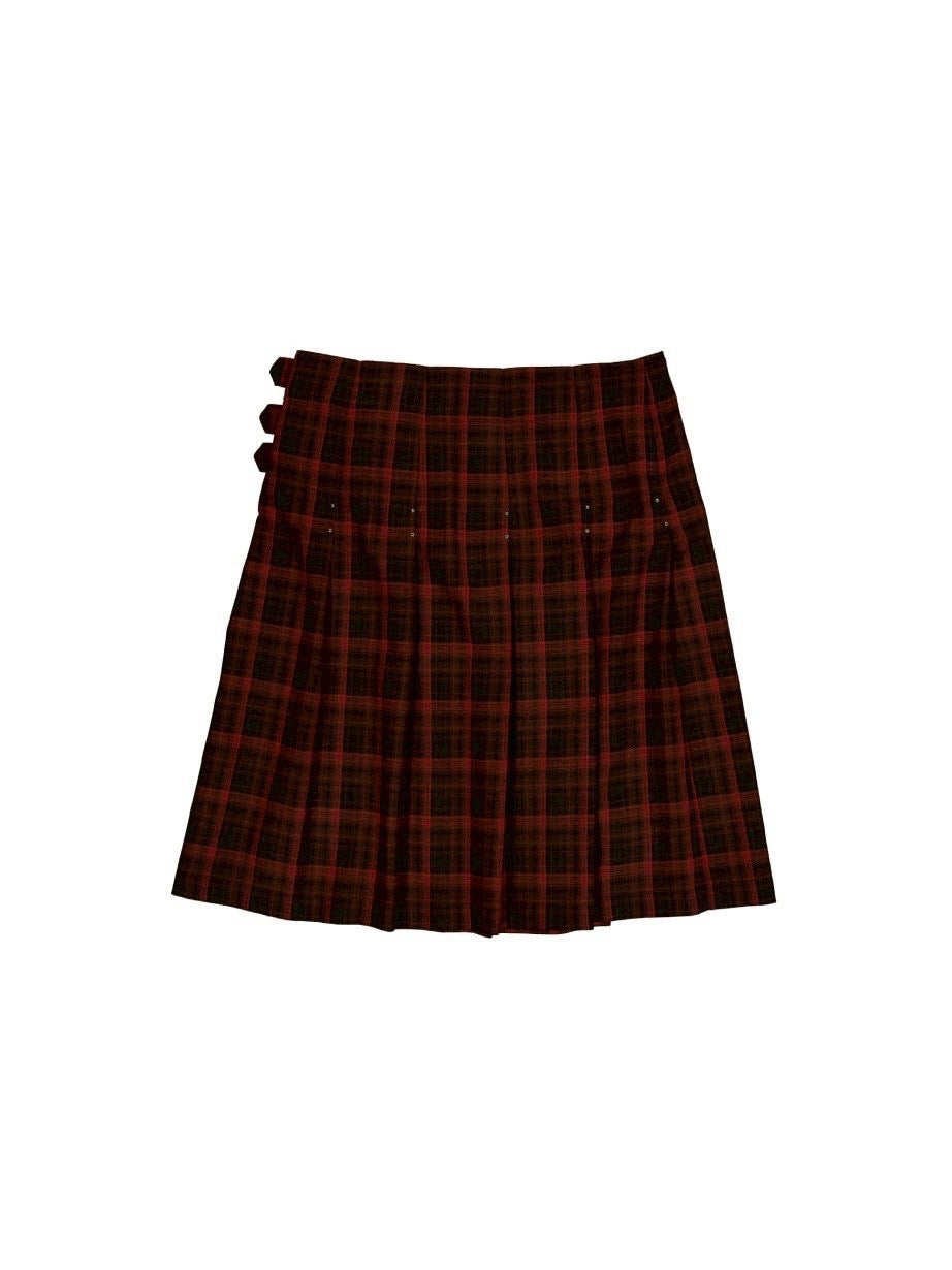 【SETUP‐EXE】CHECK BUCKLE WRAP SKIRT / 【セットアップエグゼ】ベルトチェックラップスカート