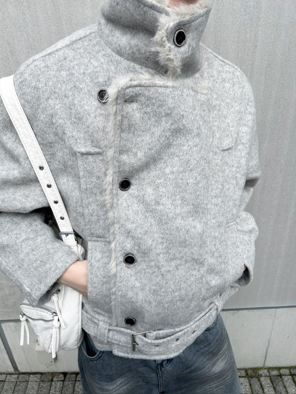 受注制【nmtc +】double rider mouton jacket / 【エヌエムティーシープラス】ダブルライダームートンジャケット (2color)