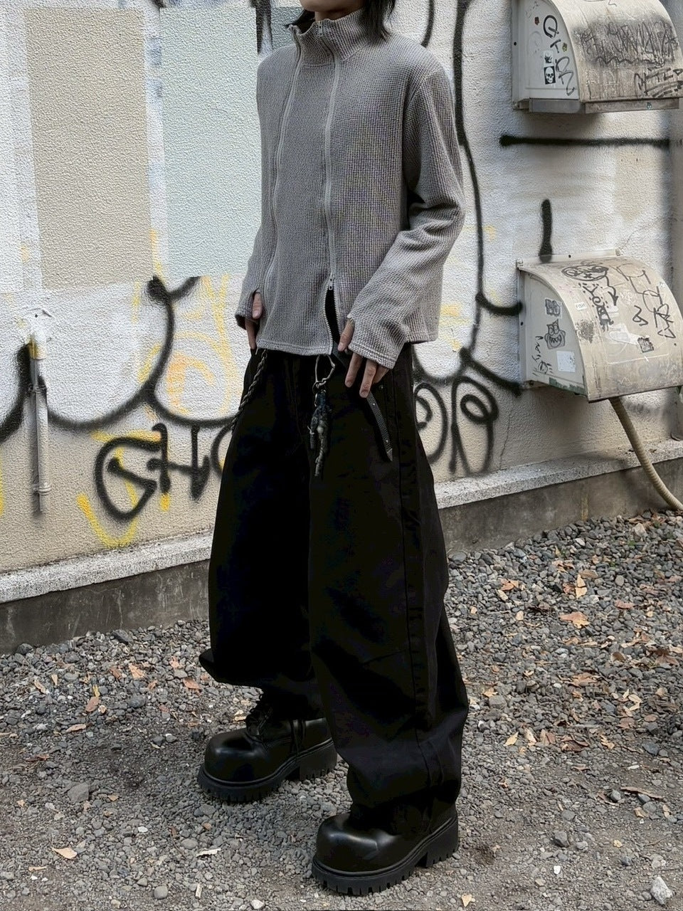 受注制【youll】vertical twin-zip top (2color)