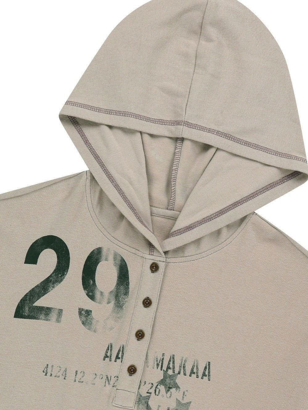 【AAKAM】Numbering Hooded Long Sleeve