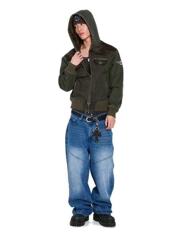 【AAKAM】Fur Camo Contrast Jacket