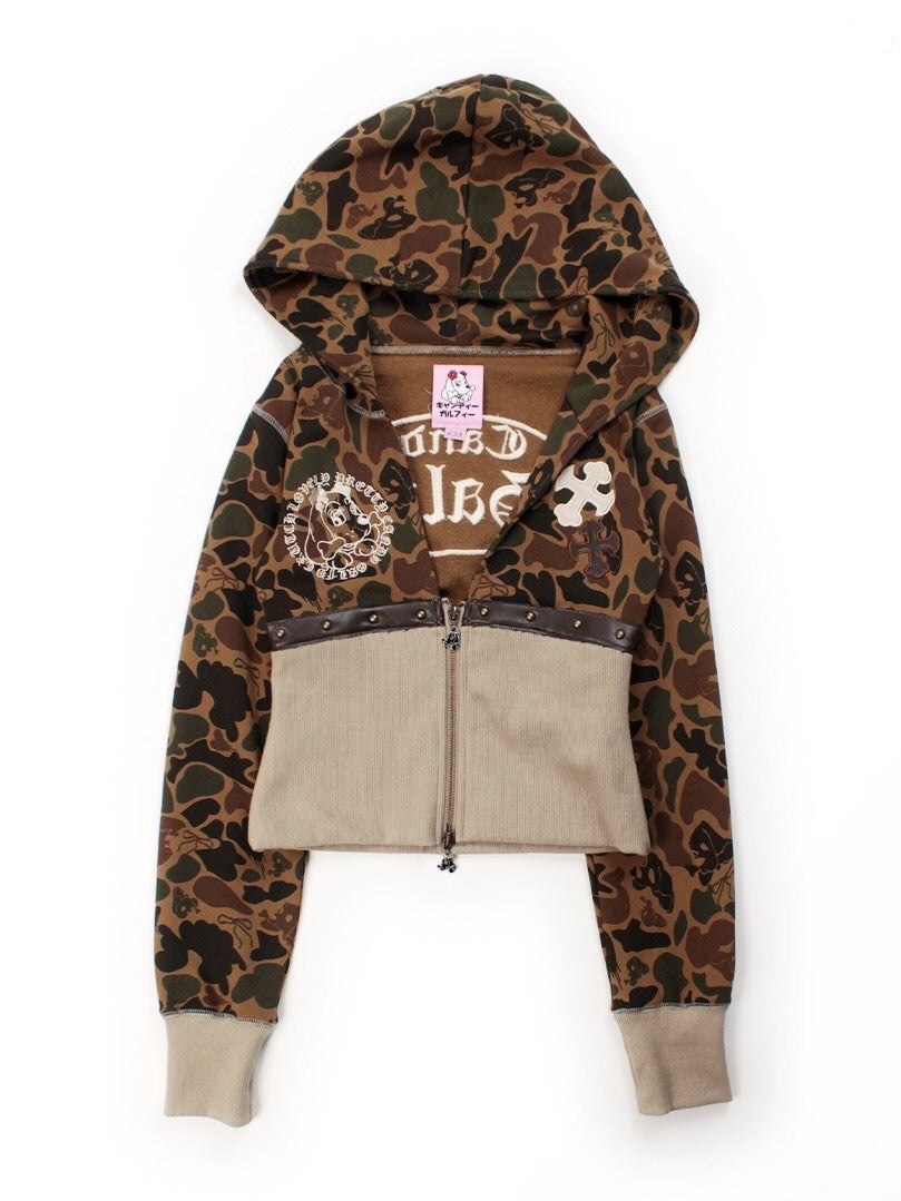 【GALFY】柄姐フーディー / 【ガルフィー】アニマル柄ウエストシェイププルオーバーパーカー
