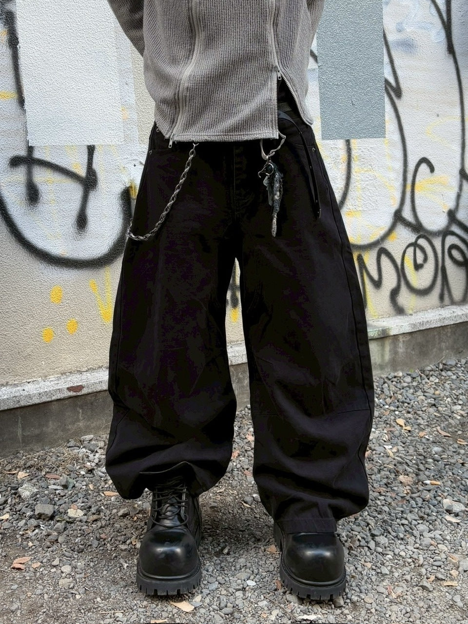 国際配送【youll】curve baggy pants (2color)