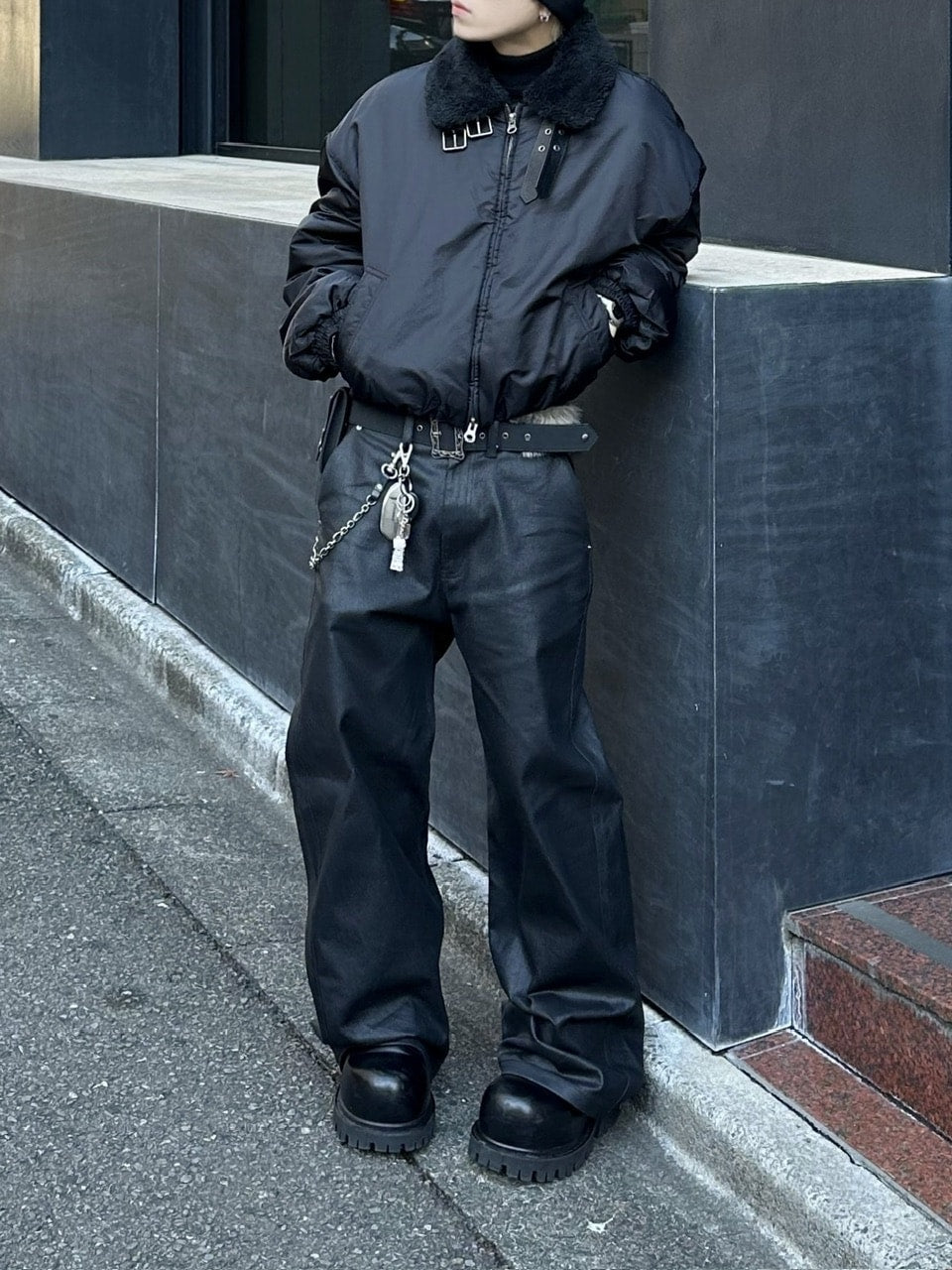 大阪店WEB限定受注制【Chikashitsu +】cropped mouton bomber jacket / 【チカシツプラス】クロップドムートンボンバージャケット