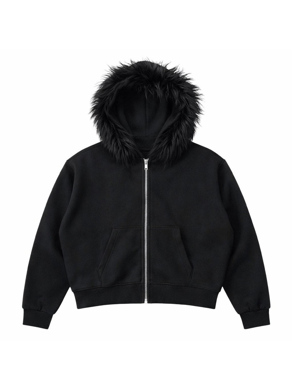 受注制【LUV CODE】fur zip up hoodie (2color)