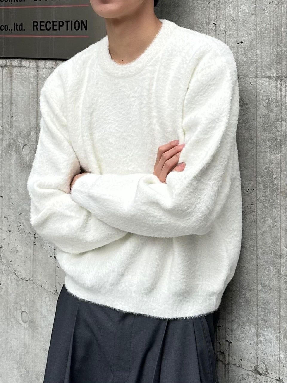 大阪店WEB限定受注制【Chikashitsu +】cropped hairy knit / 【チカシツプラス】クロップドヘアリーニット (3color)