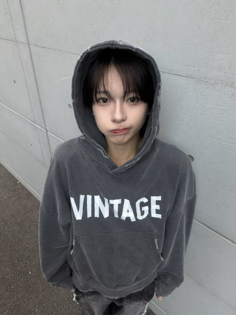 受注制【LUV CODE】pigment logo hoodie (2color)