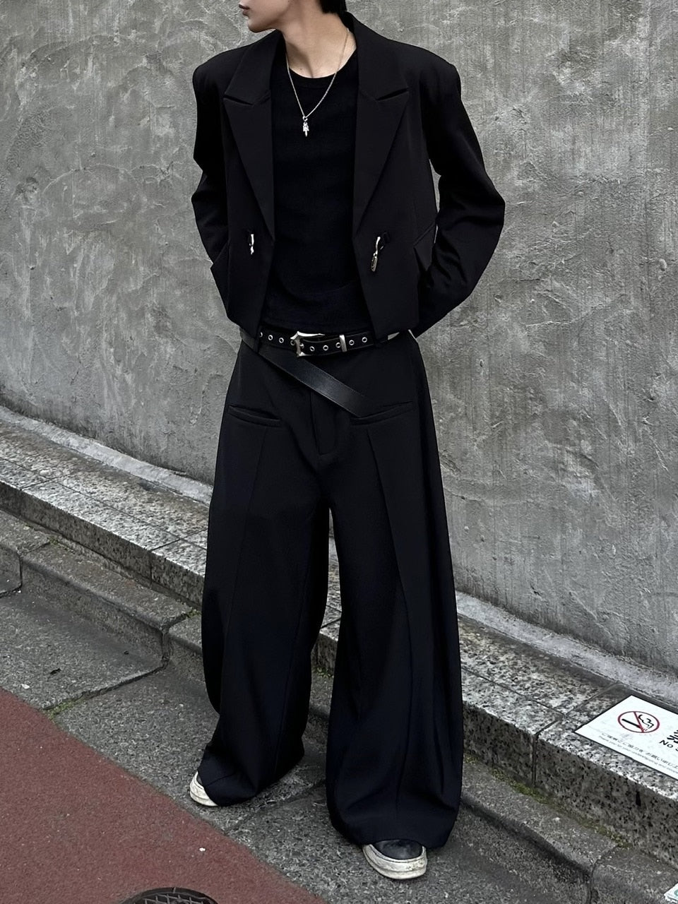 大阪店WEB限定受注制【Chikashitsu＋】mettal buckle cropped jacket / 【チカシツプラス】メタルバックルクロップジャケット