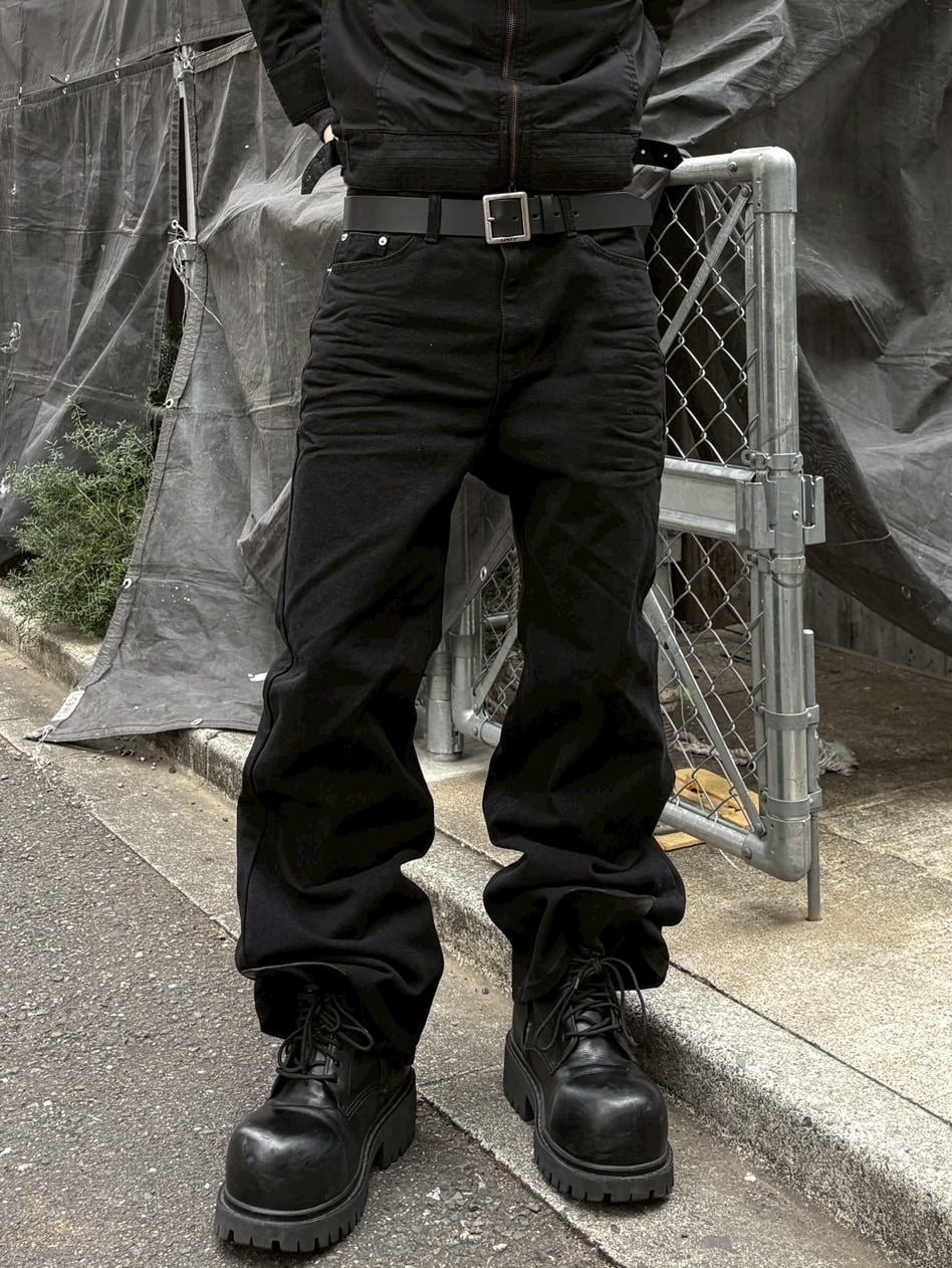 受注制【youll】essential black flare denim pants