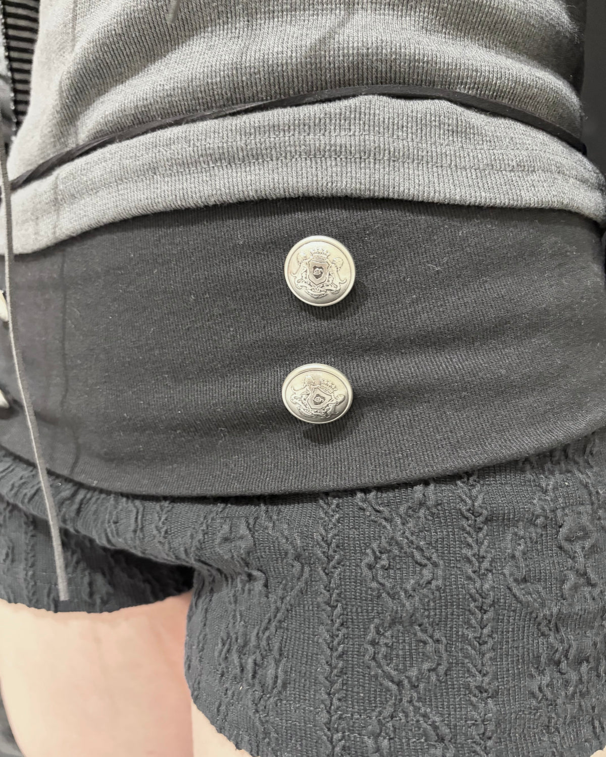 受注制【nmtc+】Double Button Knit Micro Shorts (2color)