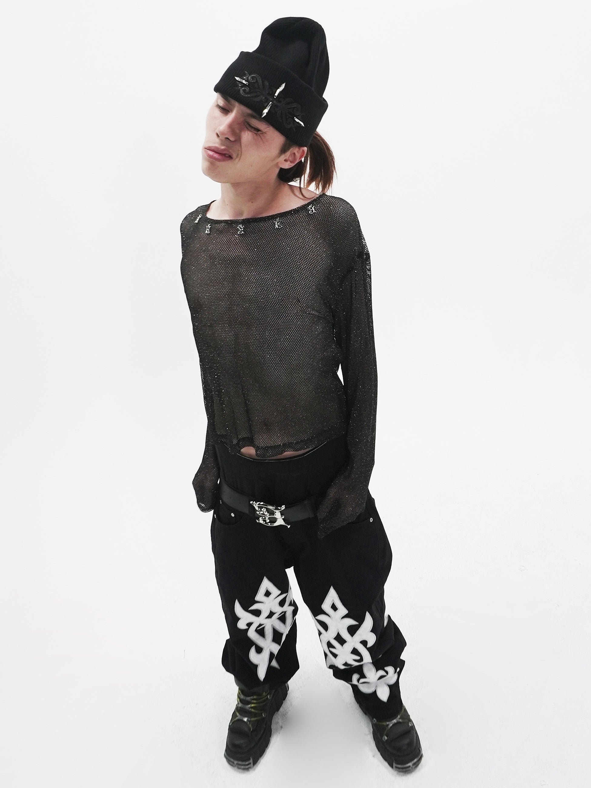 【E RIN AI E】E STARDUST MESH LONG SLEEVE TEE