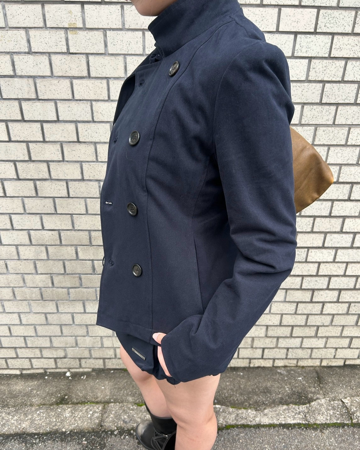 受注制【OaKS】low-neck slim-fit jacket (3color)