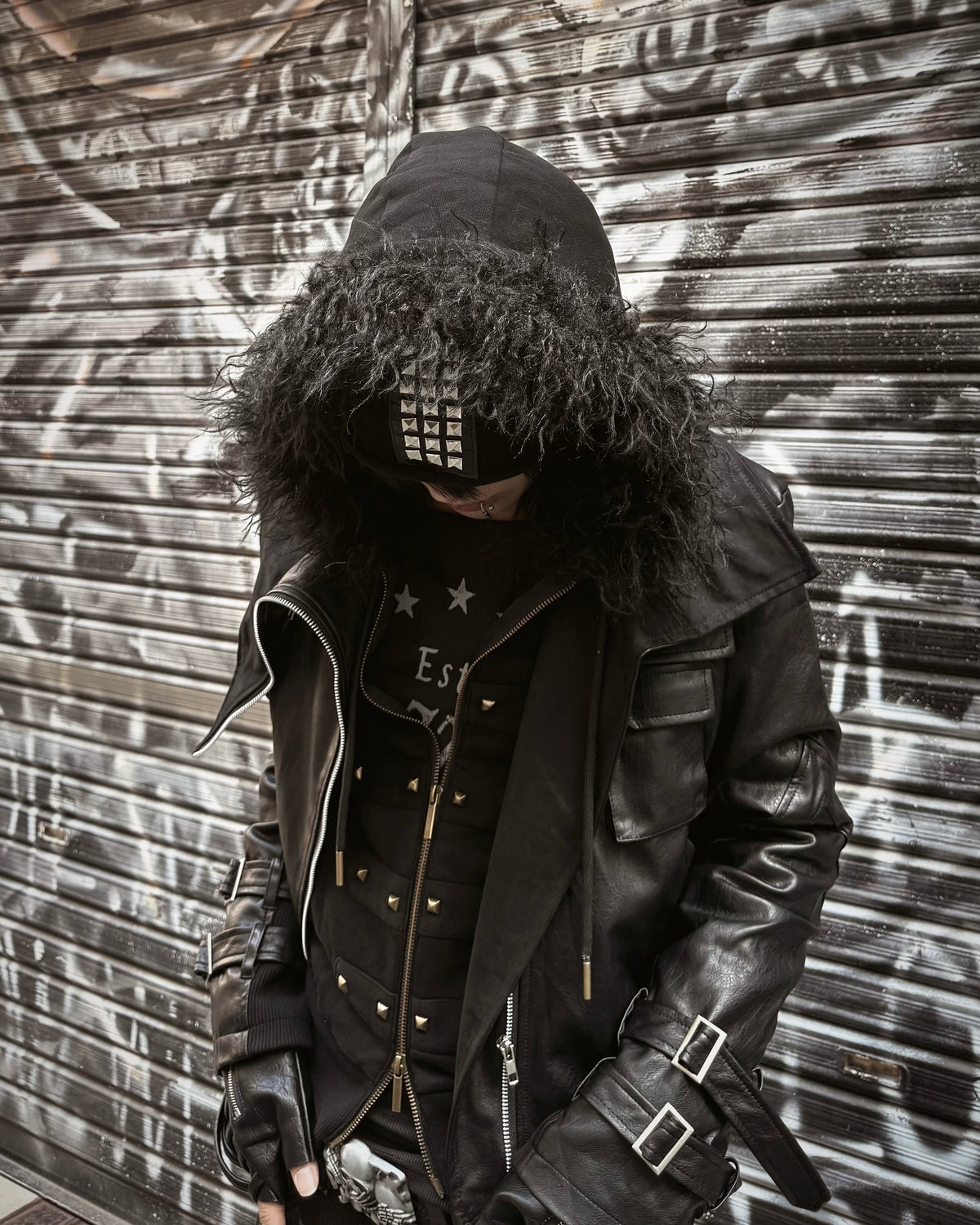 国際配送【Never mind the XU】Studded Napoleon Zip Hoodie