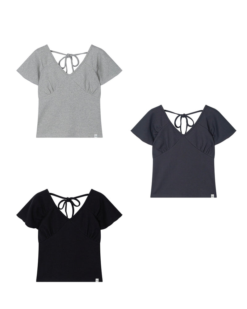 【Uglyshadow】WRAP SHIRRING TOP