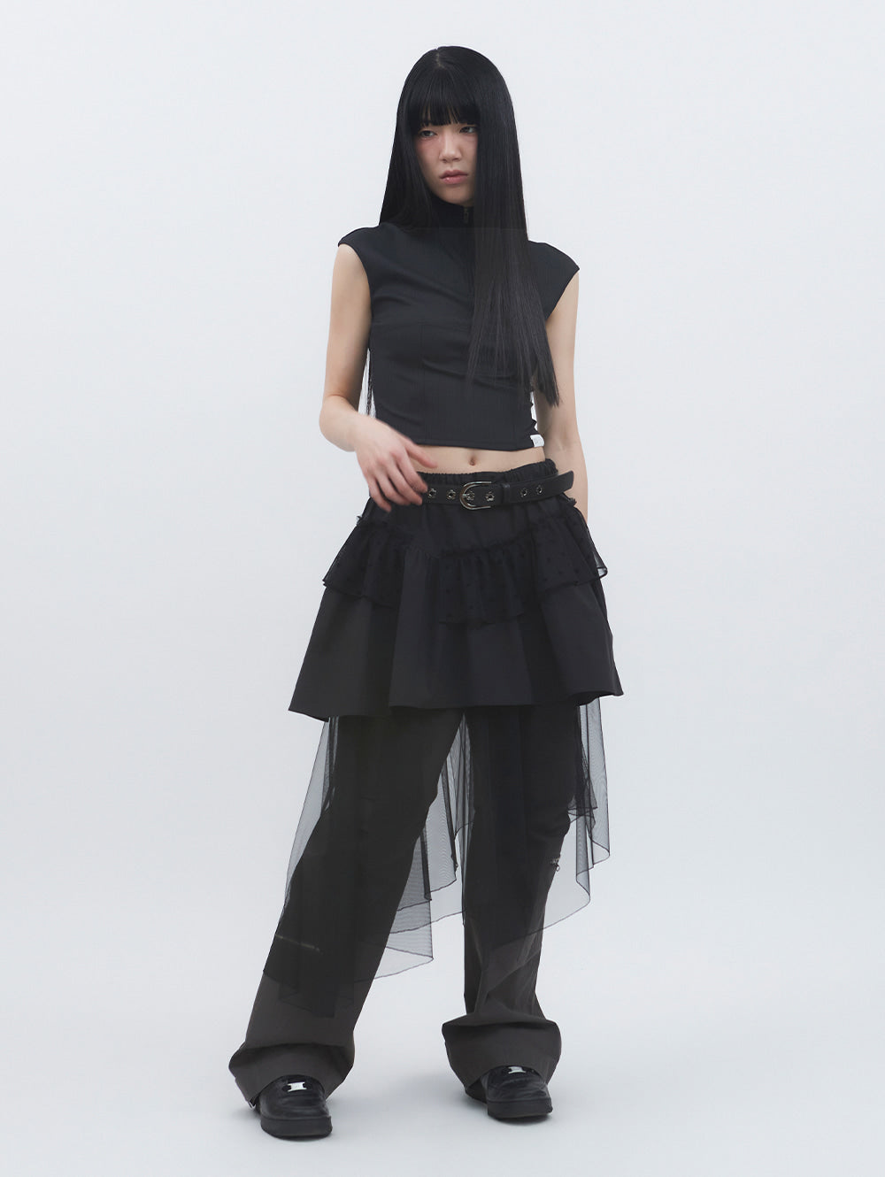 6/8 21:00発売【TUOMIO】FLOWER EYELET BELT