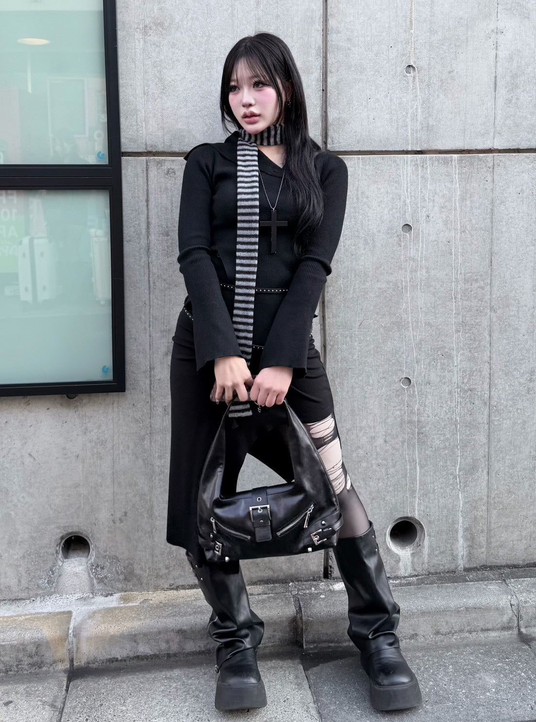 受注制【nmtc +】slit gather long skirt (2color)