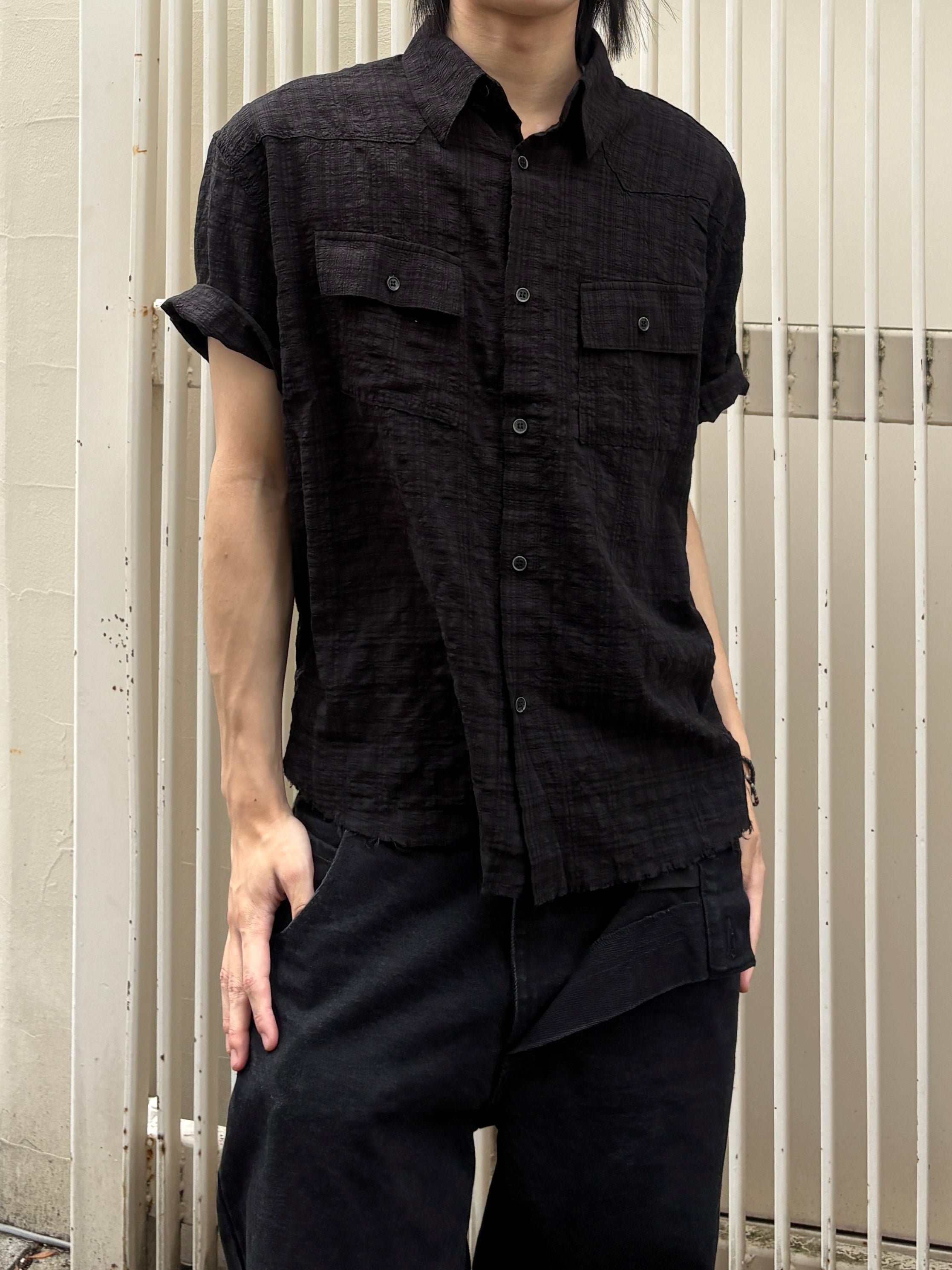 受注制【youll】Cut off half sleeve check shirt (3color)