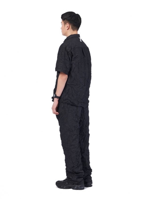 【NOMANUAL】WRINKLED SHORT SLEEVE SHIRT - BLACK