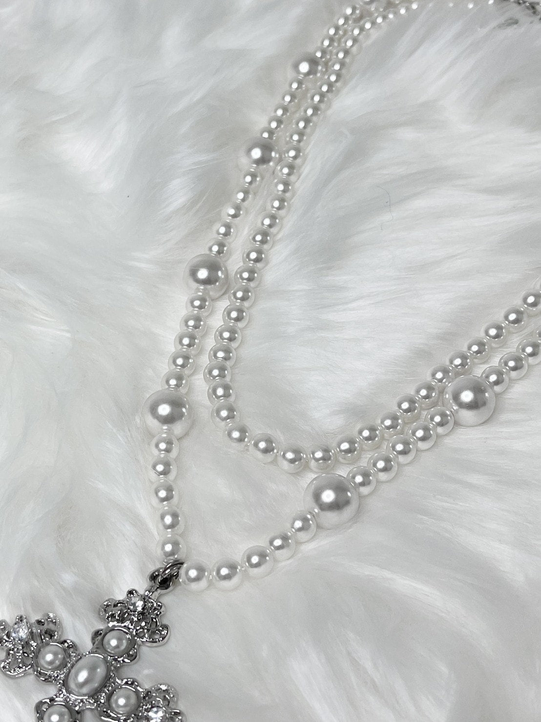 受注制【Rosen Kreuz】pearl cross 2 necklace