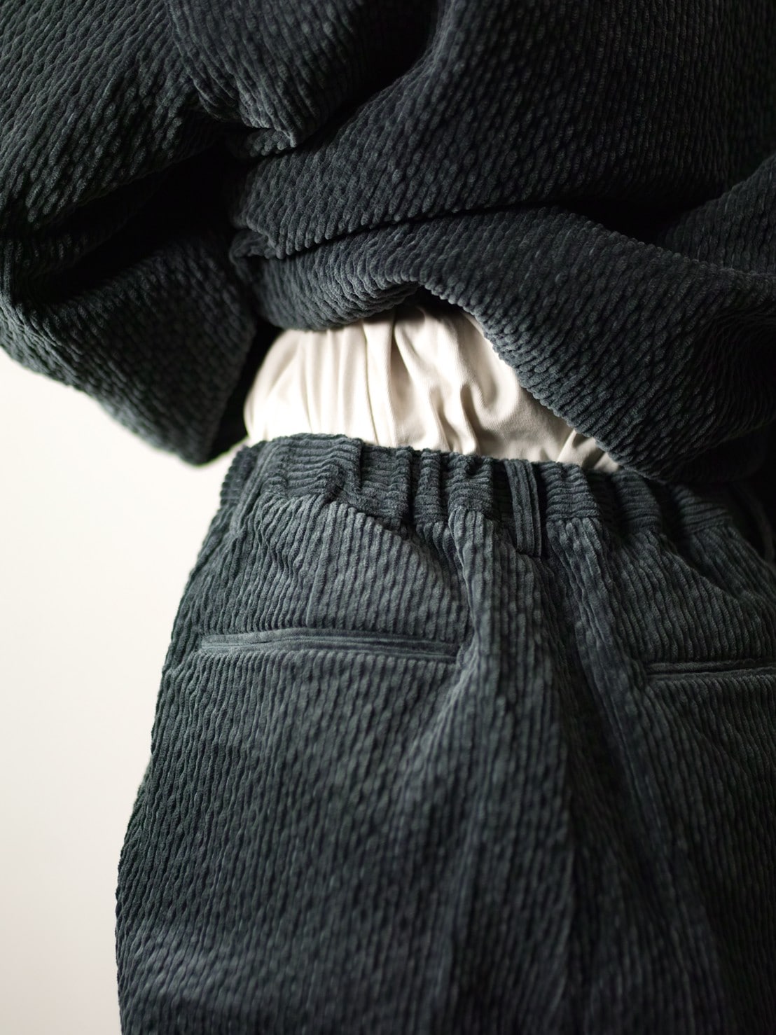 受注制【Chikashitsu +】set up high waist corduroy pants (3color)