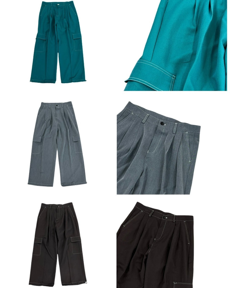 受注制【Chikashitsu +】stitch cargo slacks (3color)