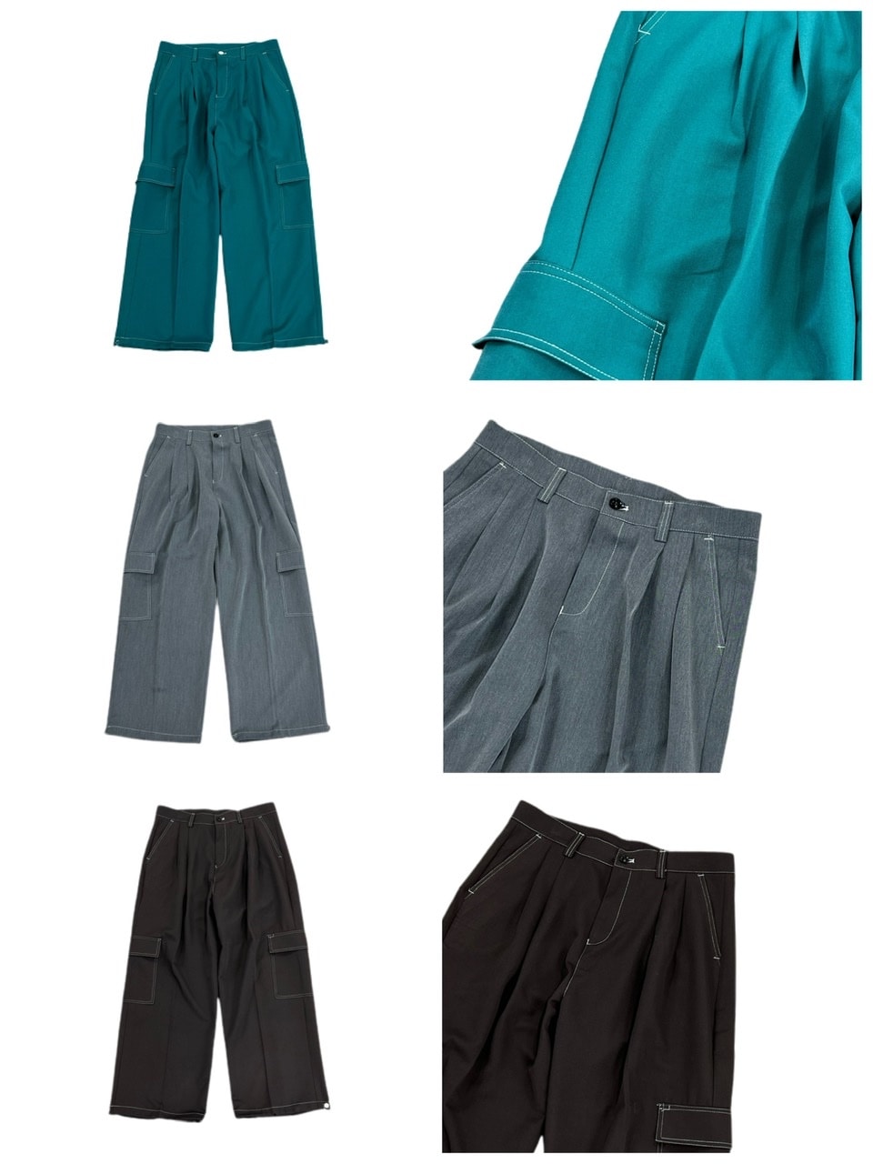 受注制【Chikashitsu +】stitch cargo slacks (3color)