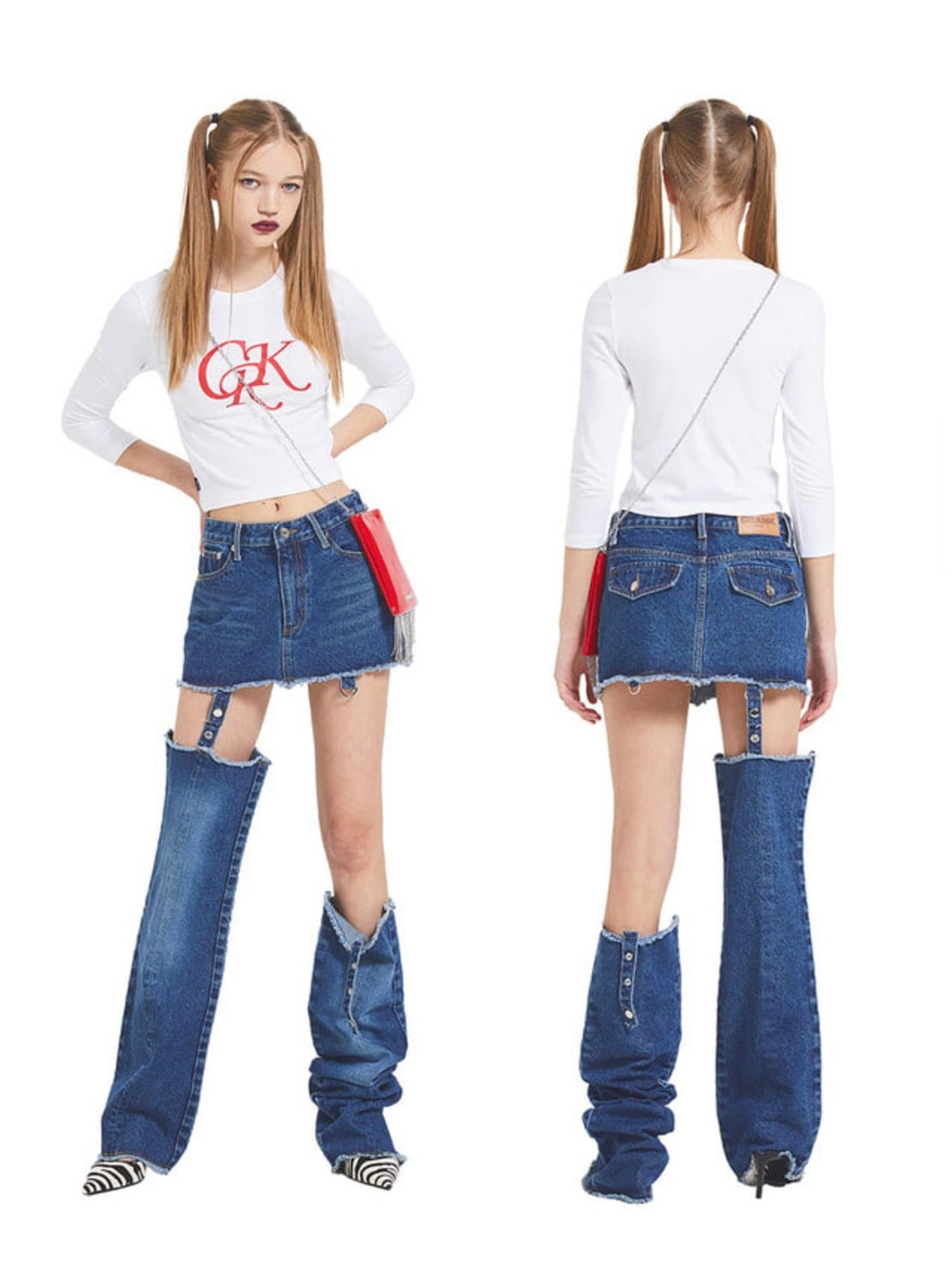 【CRANK】LAYERED DENIM SKIRT