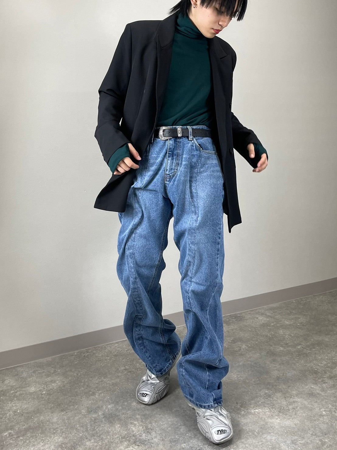 受注制【Chikashitsu +】wire design denim pants