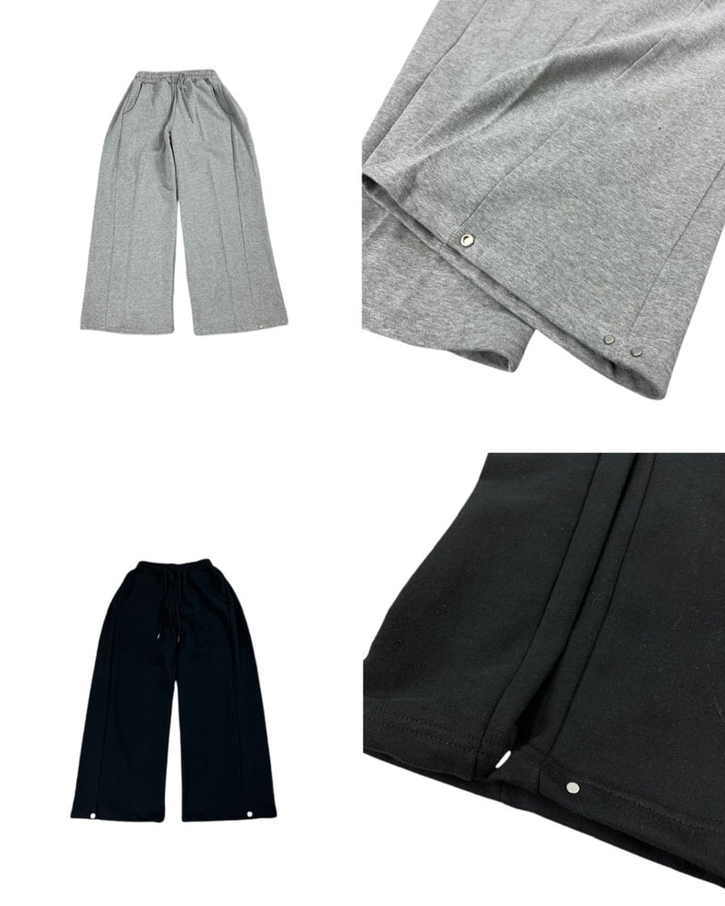受注制【Chikashitsu +】snap button sweat pants (2color)