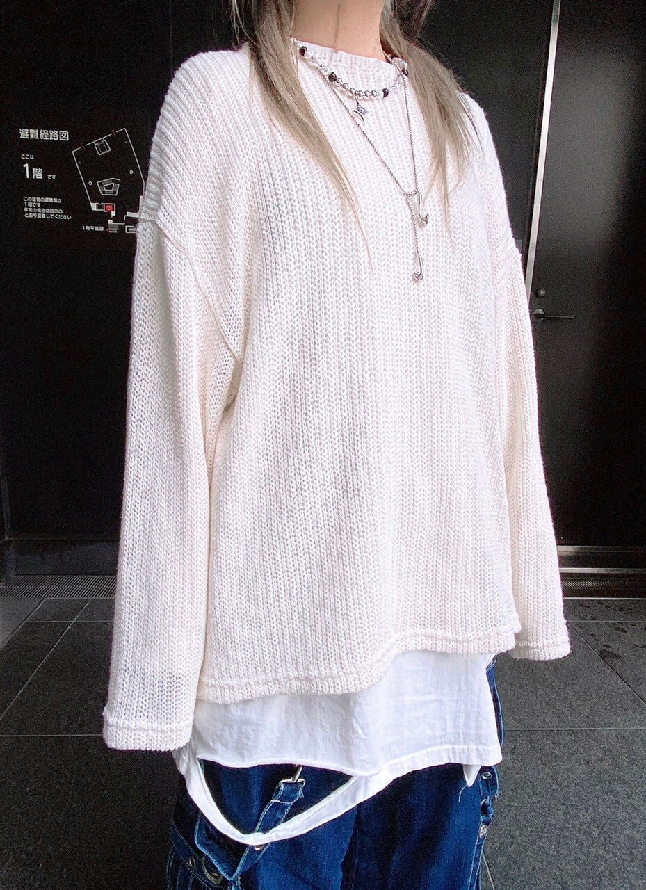 受注制【Never mind the XU】see-through knit (3color)
