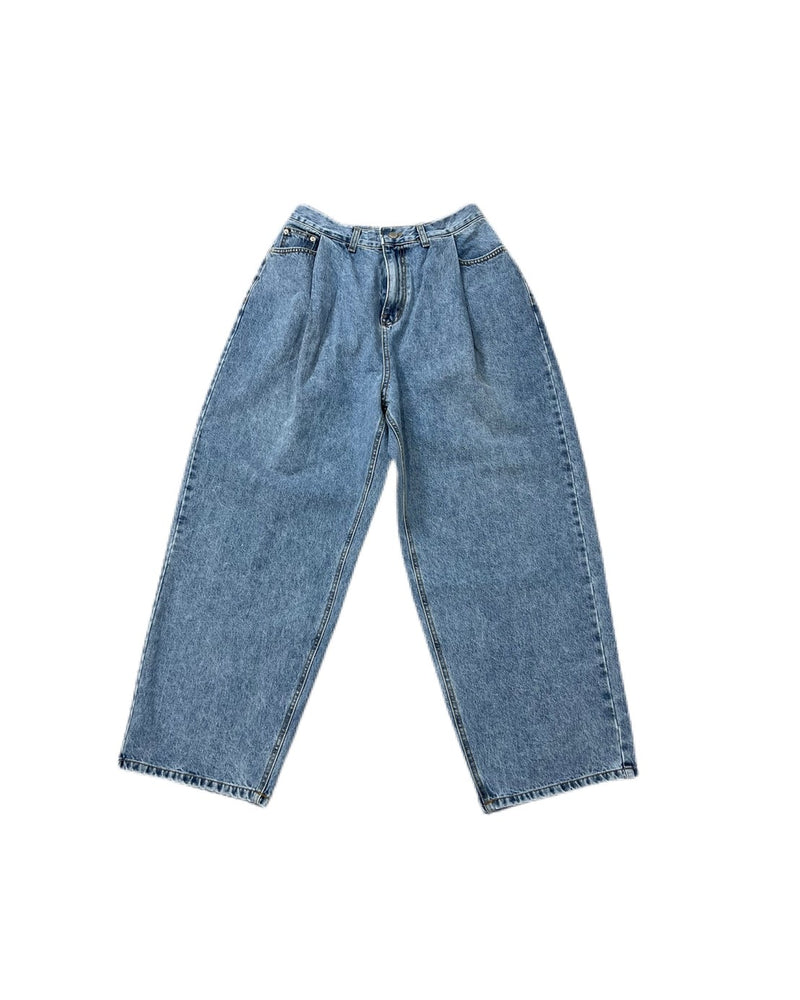 【Chikashitsu +】wide tuck denim pants (2color)