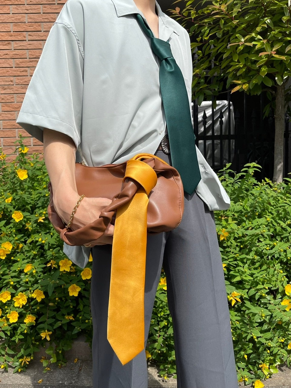 受注制【Chikashitsu +】satin necktie (5color)