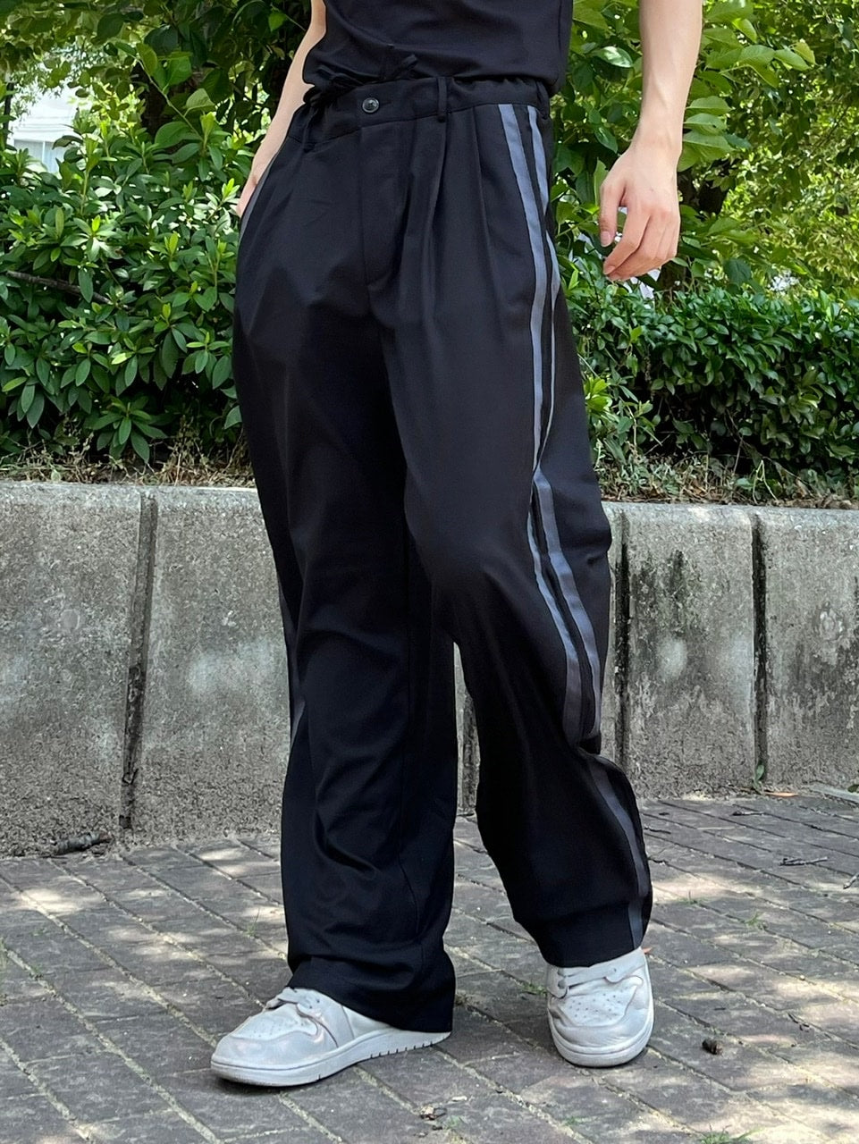 受注制【Chikashitsu +】side line slacks (3color)