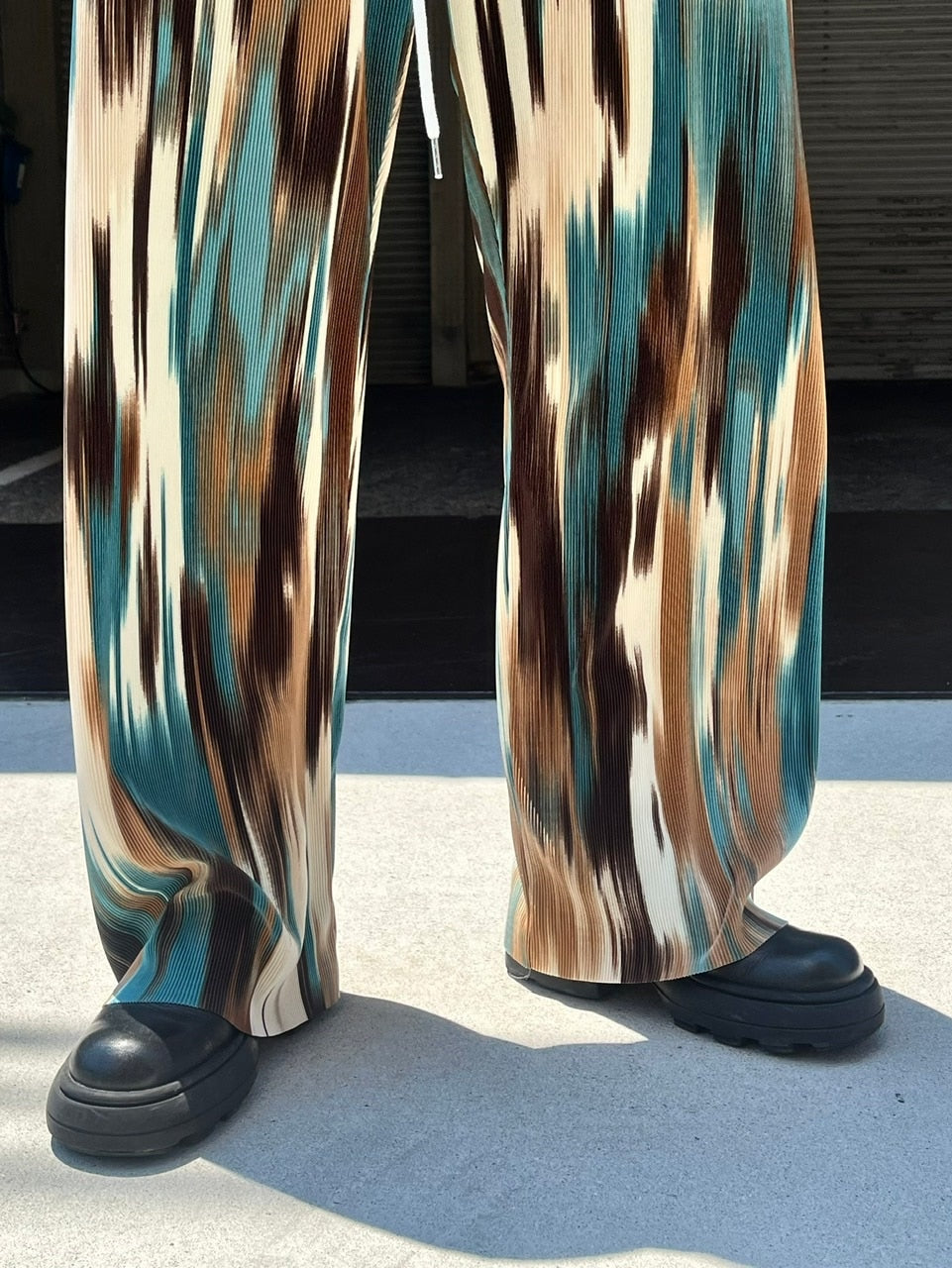 受注制【Chikashitsu +】mixed summer pleats pants (2color)