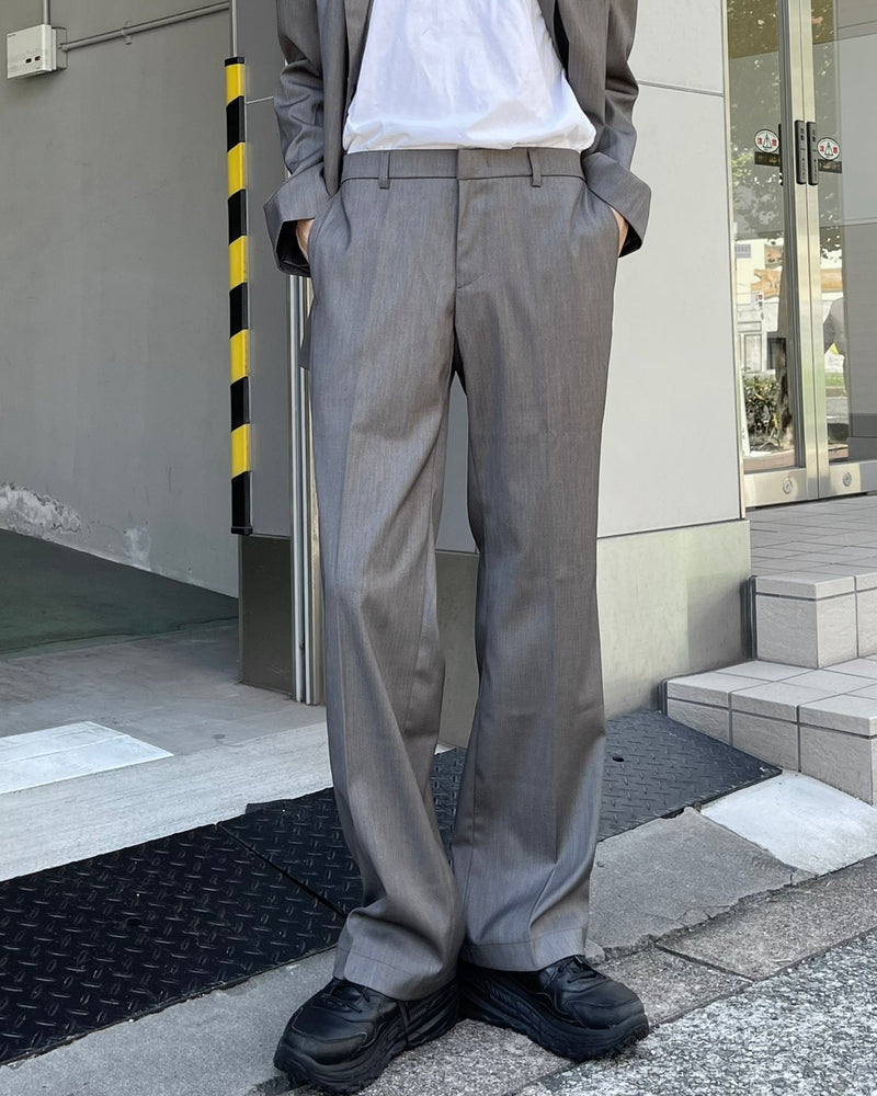 【Chikashitsu +】set up straight slacks (4color)