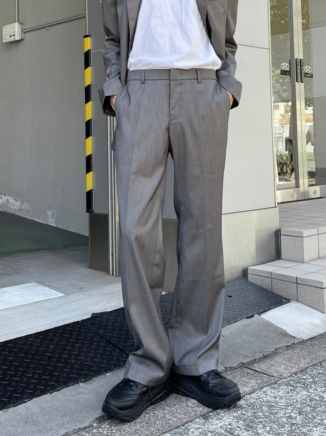 【Chikashitsu +】set up straight slacks (4color)