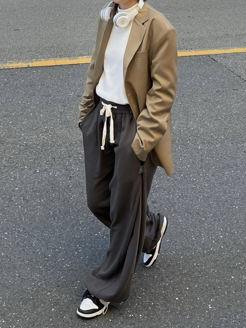 【Chikashitsu +】side button balloon sweat pants (3color)