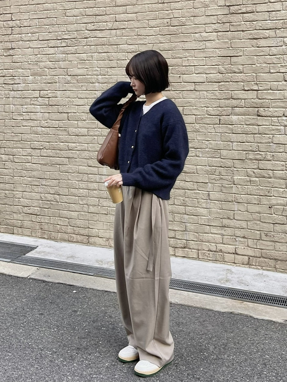 【Chikashitsu +】waist belt tuck slacks (3color)