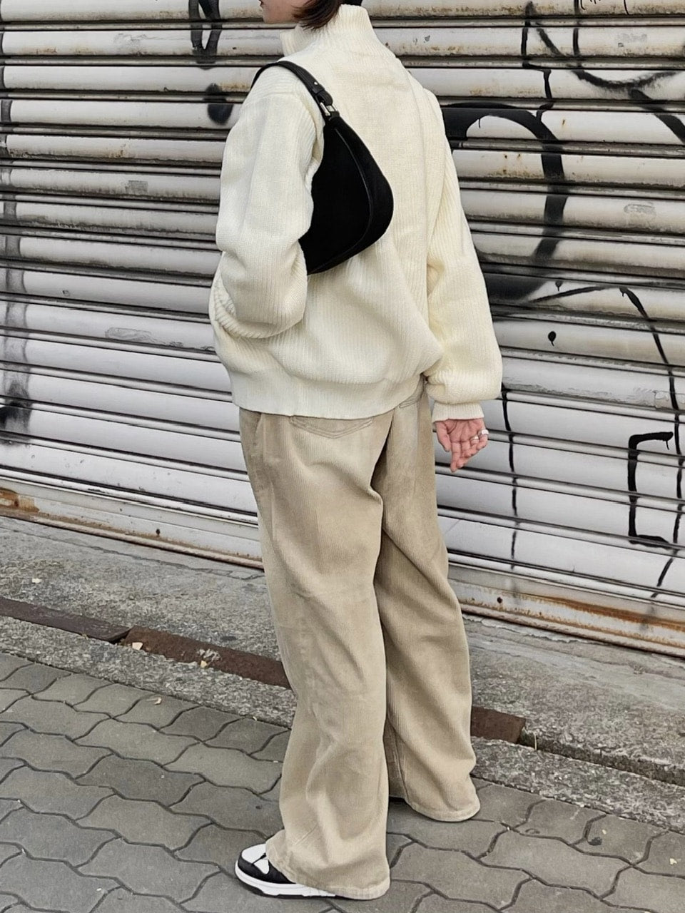 受注制【Chikashitsu +】vintage wash wide corduroy pants (2color)