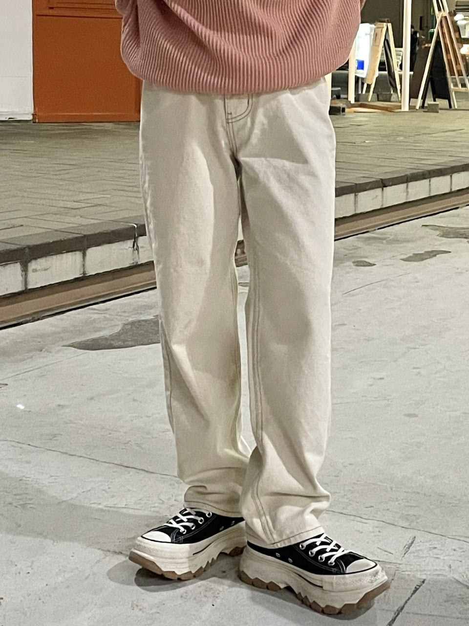 受注制【RENOL】stitch denim pants