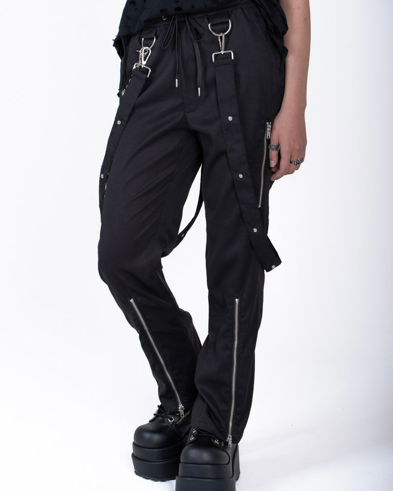 【Bizarre Maiden】strap zipper flared pants (2color)