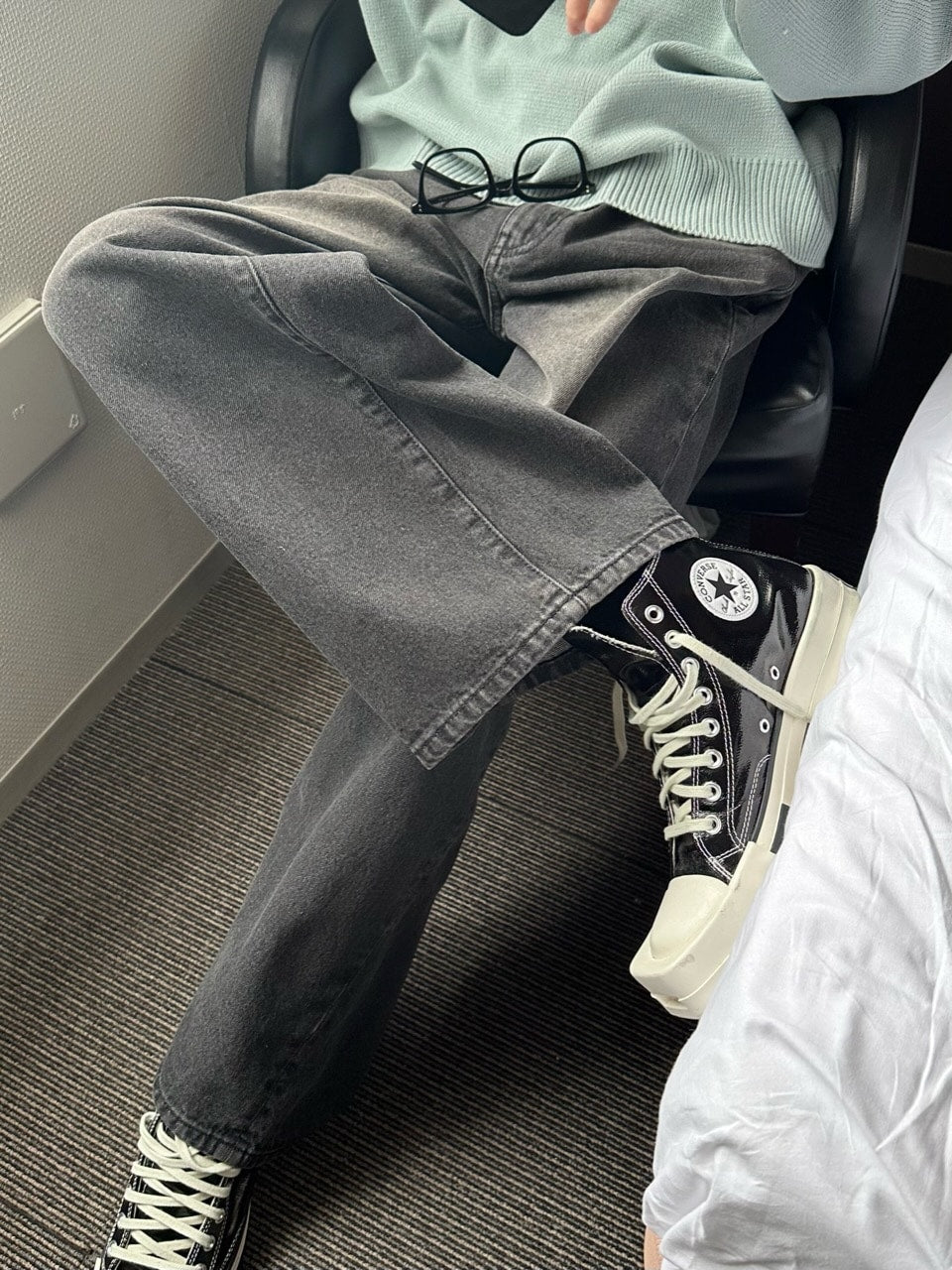 大阪店WEB限定受注制【Chikashitsu +】vintage color wash wide denim pants (3color)