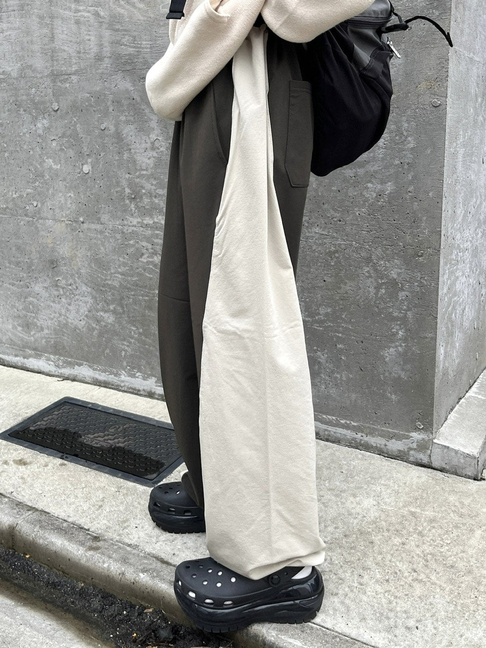 受注制【youll】bi-color banding pants (2color)