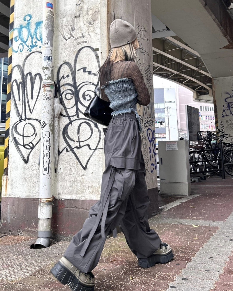 【Never mind the XU】strap cargo pants 2 (3color)